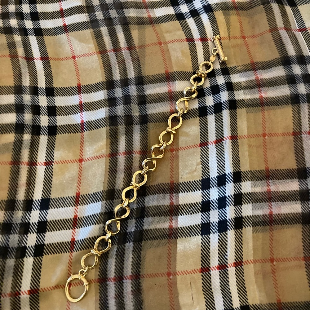 Goldstone smooth and textured 8” bracelet